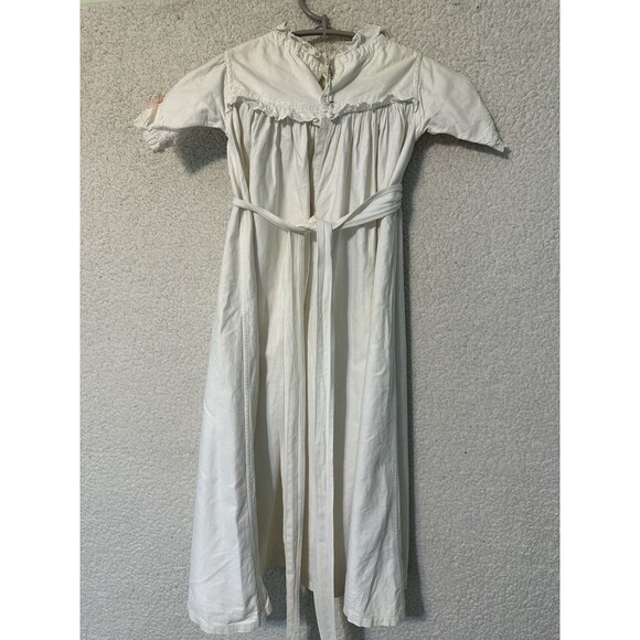 Stunning Antique Baby~Dress~Gown Christening Baptism Flower Girl Embroidery Lace - Picture 10 of 13